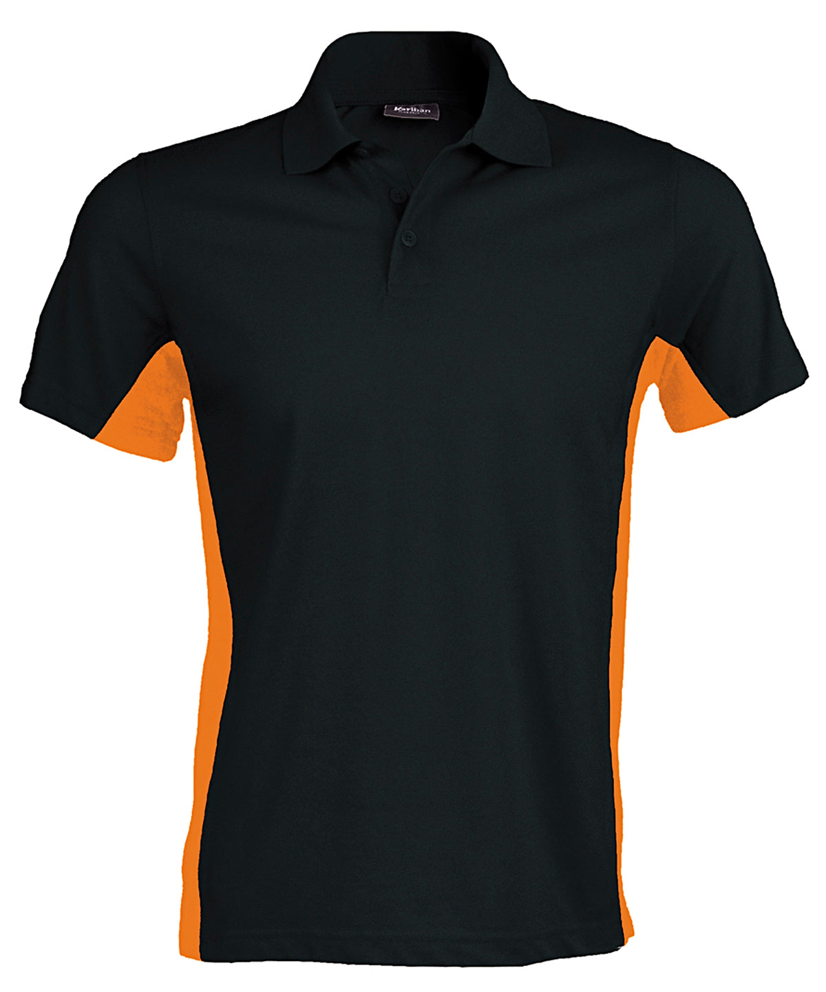 Black/Orange - Flags short sleeve bi-colour polo shirt – Spontex