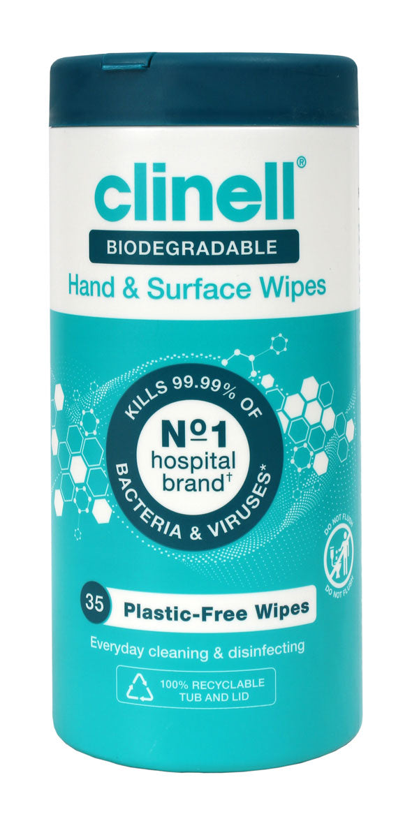 CLINELL BIODEGRADABLE HAND AND SURFACE WIPE