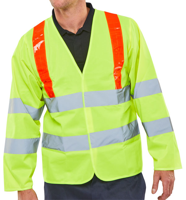 BSEEN LS JERKIN EN ISO20471 S/Y RED BRACE 5XL