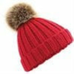 Fur Pop Pom Chunky Beanie