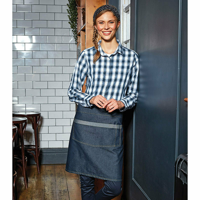 Domain Contrast Denim Waist Apron