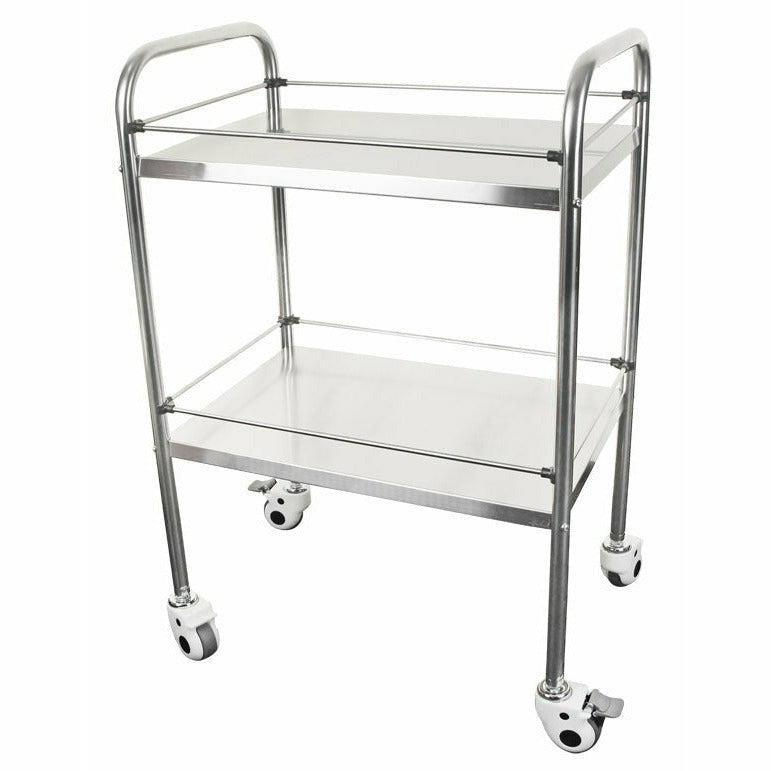 Two Tier Stainless Steel Medical Trolley
