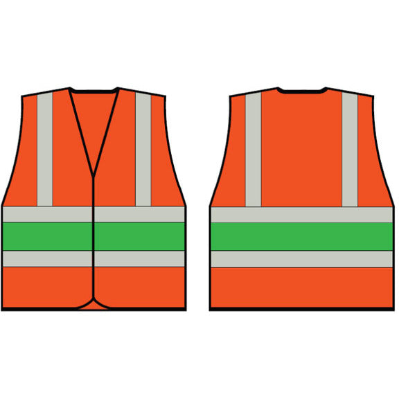 Orange Wceng Vest With Green Band Xl