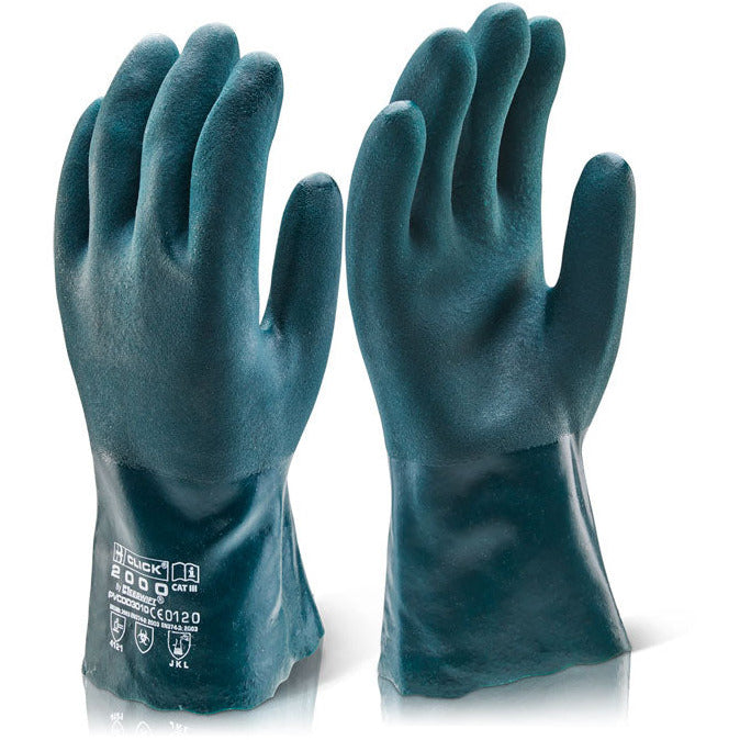 Pvc Double Dip Gauntlet 30Cm Green Size 10