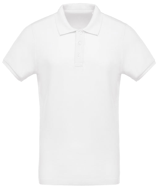 Men's organic piqué short-sleeved polo shirt