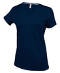 Ladies' short-sleeved V-neck T-shirt