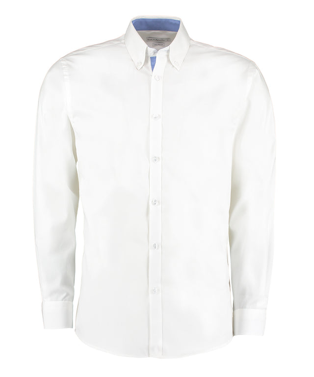 Contrast premium Oxford shirt (button-down collar) long-sleeved (tailored fit)