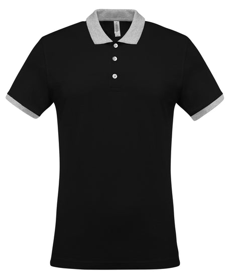 Two-tone piqué polo shirt