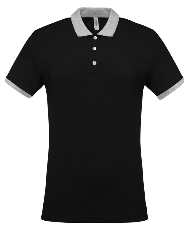 Two-tone piqué polo shirt