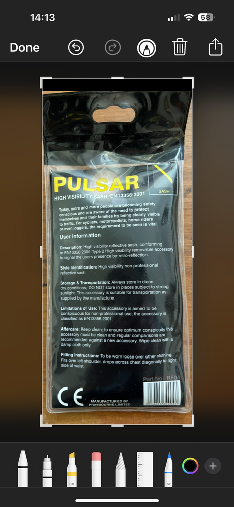 Pulsar High Visibility Safety Sash.