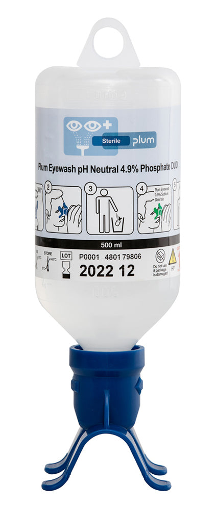 PLUM EYEWASH 500ML pH N 4.9 PERCENT PHOSPHATE DUO