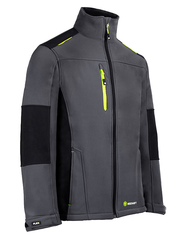 FLEX SOFTSHELL JACKET  TWO-TONE GY BL XS