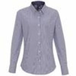 Women's Cotton-Rich Oxford Stripes Blouse