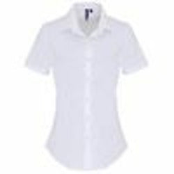 Women's Stretch Fit Cotton Poplin Short Sleeve Blouse