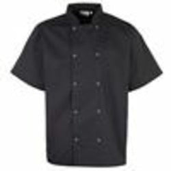 Studded Front Short Sleeve Chef's Jacket