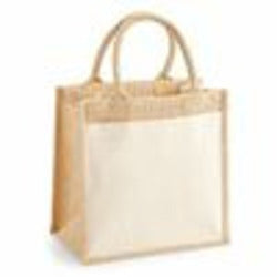 Cotton Pocket Jute Midi Tote