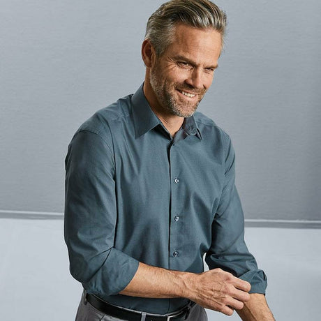 Long sleeve polycotton easycare fitted poplin shirt - Spontex Workwear