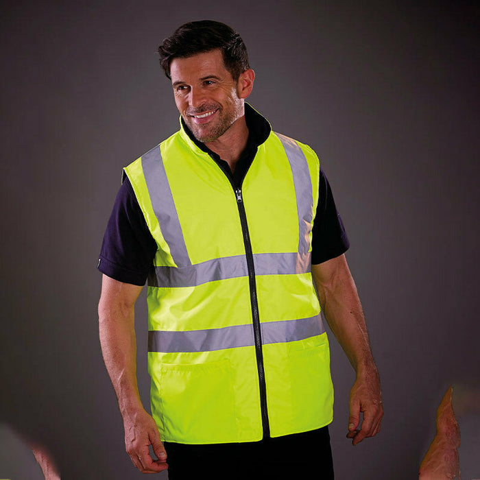 Hi-Vis Reversible Fleece Bodywarmer (Hv008F)