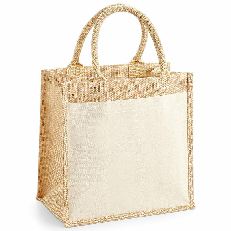 Cotton Pocket Jute Midi Tote