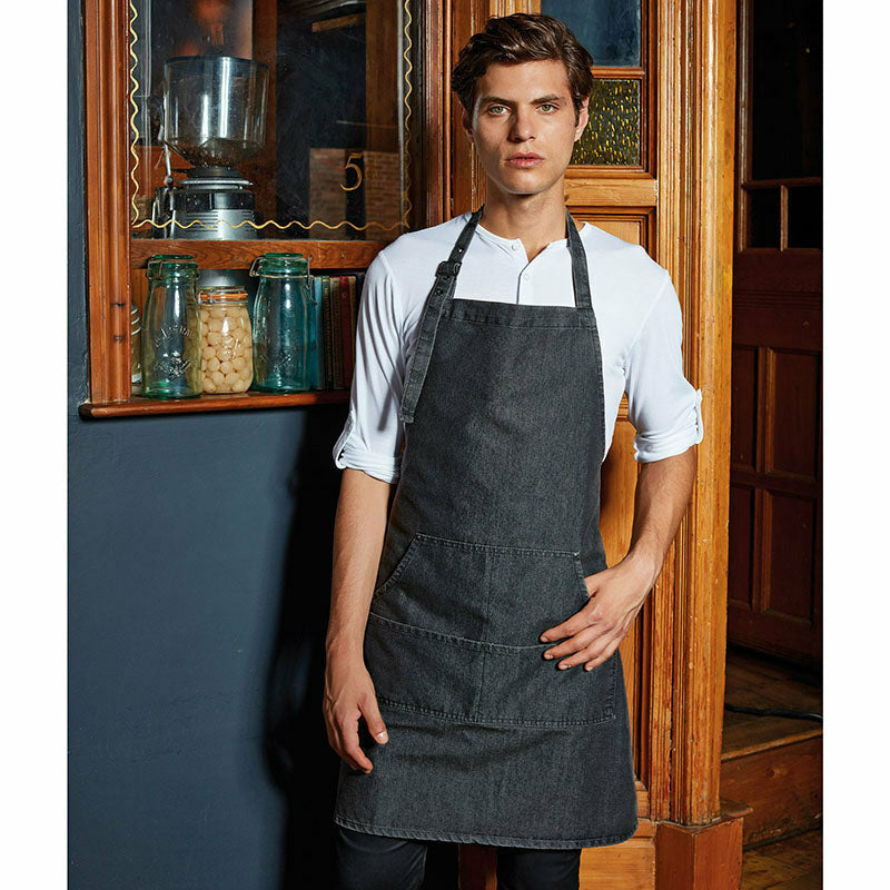 Jeans Stitch Bib Apron