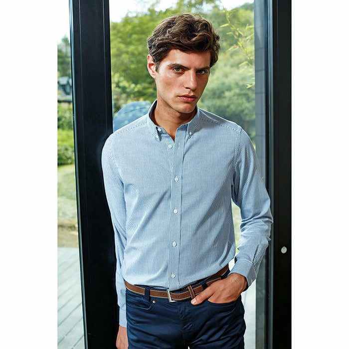 Cotton-Rich Oxford Stripes Shirt