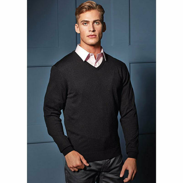 'Essential' acrylic v-neck sweater - Spontex Workwear