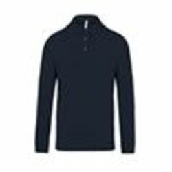 Jersey Knit Long Sleeve Polo Shirt