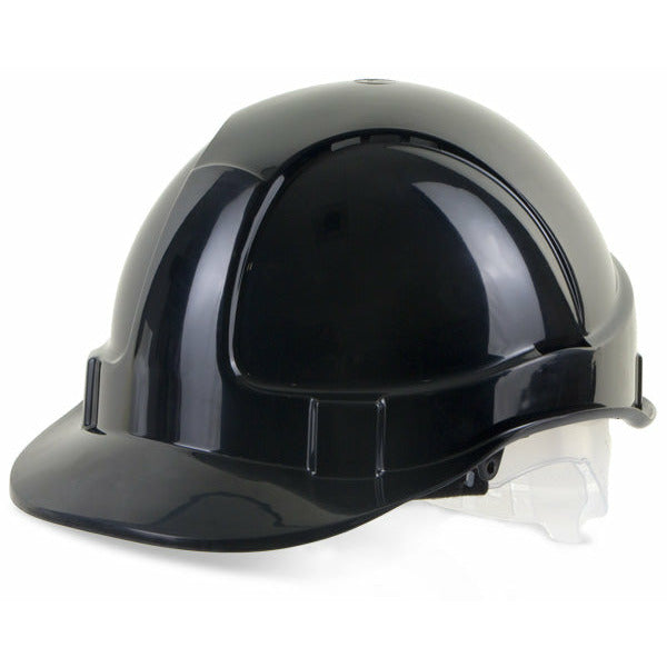 Economy Vented S/Helmet Black Plastic Harness
