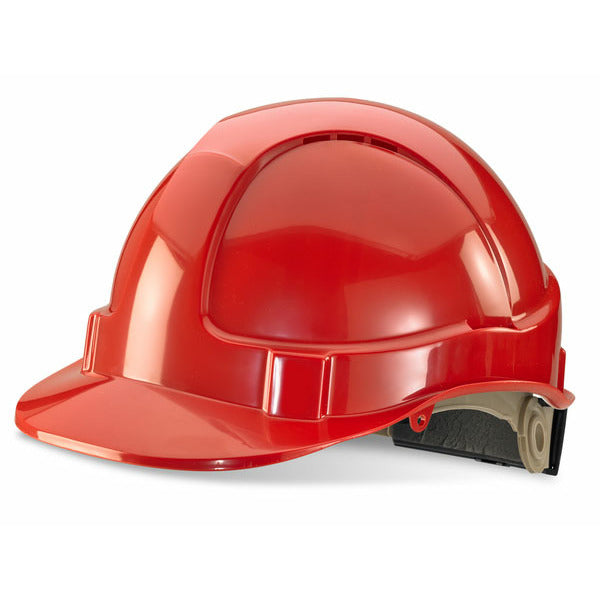 B-Brand Safety Helmet Red Wheel Ratchet Headgear
