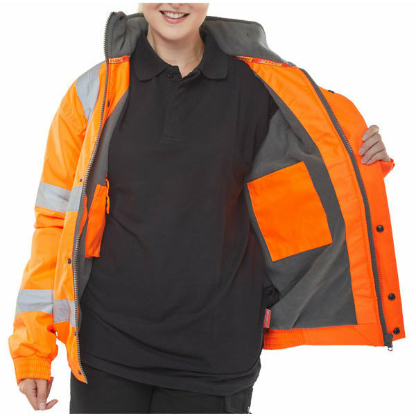 High Visibility Fleece Lined Bomber Jacket