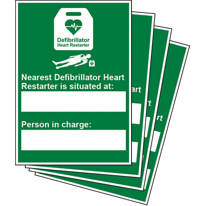 Nearest Automated Defibrillator Sign