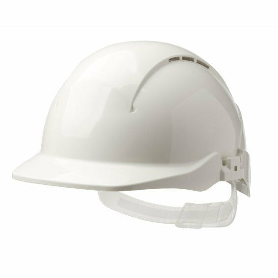 Concept Core Full Peak White Slip Ratchet Vented Helmet