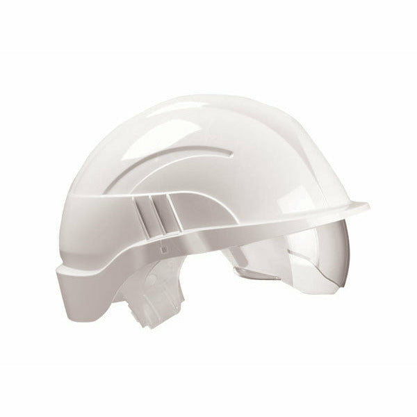 Vision Plus Safety Helmet White C/W Integrated Visor