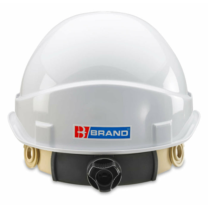 B-Brand Safety Helmet White Wheel Ratchet Headgear