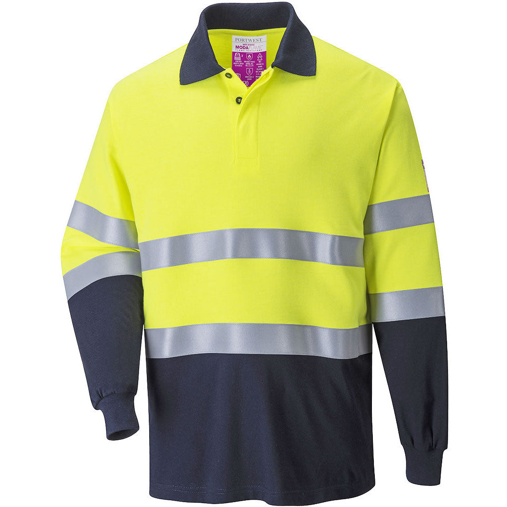 Portwest Flame Resistant Anti-Static Two Tone Polo Shirt