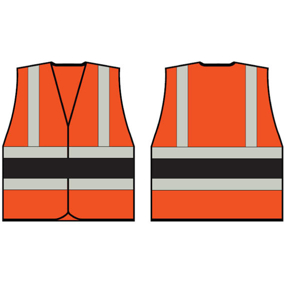 Orange Wceng Vest With Black Band Lge