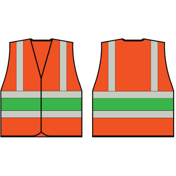 Orange Wceng Vest With Green Band Med