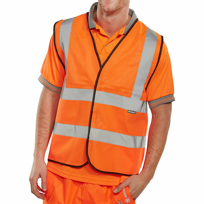Bseen En Iso 20471 Vest Orange (Bulk Pack)